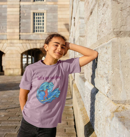 Kids' Sustainable T-Shirt - "Let's Go Surfing: Ride the Waves Sustainably